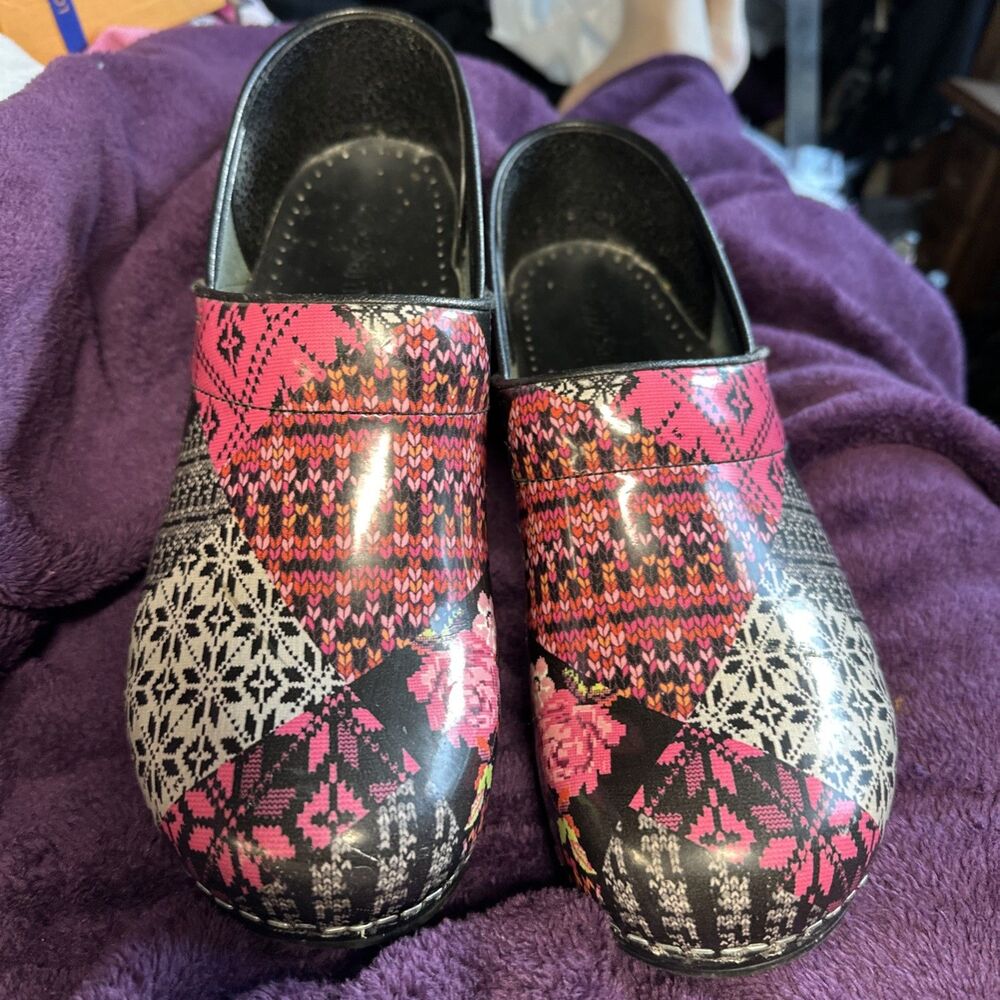Sanita Koi Womens Oslo Clogs Floral Size 41 Vintage